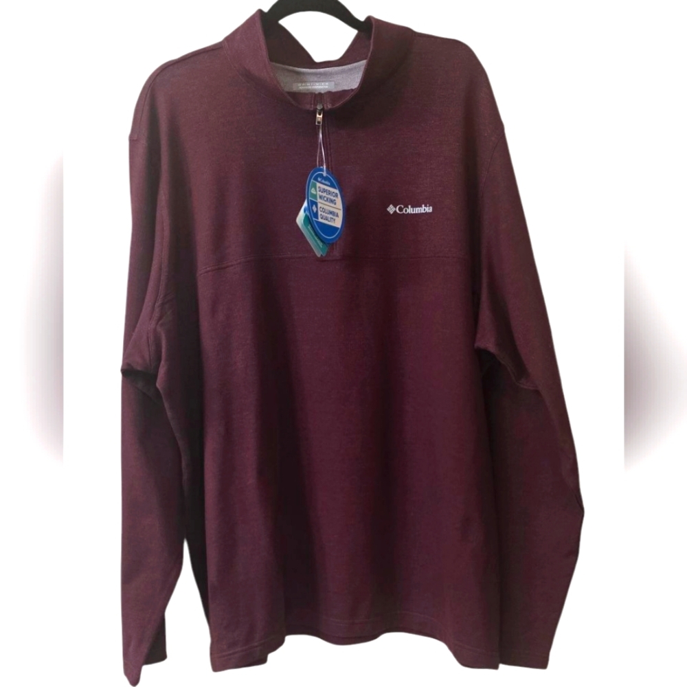NWT Columbia 1/4  Zip  Omni Wick Casual Mock Pull Over Size XXL
